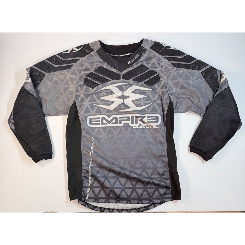 Empire Paintball Jersey Medium Gray Black Long Sleeve MX BMX Gear